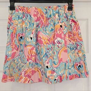 Lilly Pulitzer Pink and Blue Flamingo Skater Skirt